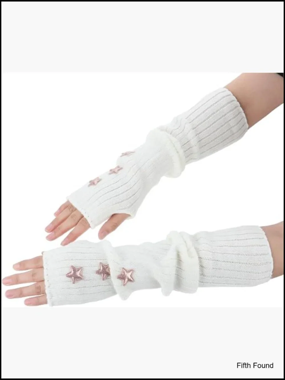 2-Pack Fingerless Knitted Arm Warmers with Thumb Holes